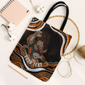 Personalized Wests Tigers Rugby Tote Bag Aboriginal Dot Art - Dreamtime Rugby Mascot