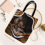 Personalized Wests Tigers Rugby Tote Bag Aboriginal Dot Art - Dreamtime Rugby Mascot
