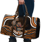 Personalized Wests Tigers Rugby Travel Bag Aboriginal Dot Art - Dreamtime Rugby Mascot