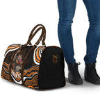 Personalized Wests Tigers Rugby Travel Bag Aboriginal Dot Art - Dreamtime Rugby Mascot