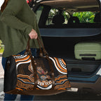Personalized Wests Tigers Rugby Travel Bag Aboriginal Dot Art - Dreamtime Rugby Mascot