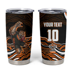 Personalized Wests Tigers Rugby Tumbler Cup Aboriginal Dot Art - Dreamtime Rugby Mascot