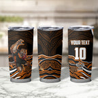 Personalized Wests Tigers Rugby Tumbler Cup Aboriginal Dot Art - Dreamtime Rugby Mascot
