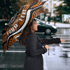Personalized Wests Tigers Rugby Umbrella Aboriginal Dot Art - Dreamtime Rugby Mascot
