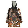 Personalized Wests Tigers Rugby Wearable Blanket Hoodie Aboriginal Dot Art - Dreamtime Rugby Mascot