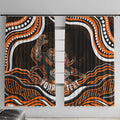Personalized Wests Tigers Rugby Window Curtain Aboriginal Dot Art - Dreamtime Rugby Mascot