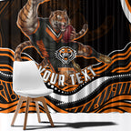 Personalized Wests Tigers Rugby Window Curtain Aboriginal Dot Art - Dreamtime Rugby Mascot