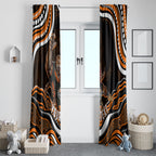 Personalized Wests Tigers Rugby Window Curtain Aboriginal Dot Art - Dreamtime Rugby Mascot