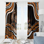 Personalized Wests Tigers Rugby Window Curtain Aboriginal Dot Art - Dreamtime Rugby Mascot