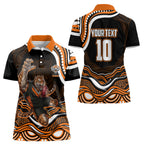Personalized Wests Tigers Rugby Women Polo Shirt Aboriginal Dot Art - Dreamtime Rugby Mascot