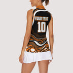 Personalized Wests Tigers Rugby Women Sleeveless Polo Shirt Aboriginal Dot Art - Dreamtime Rugby Mascot