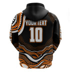Personalized Wests Tigers Rugby Zip Hoodie Aboriginal Dot Art - Dreamtime Rugby Mascot