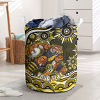 Personalized Richmond Tigers Laundry Basket Aboriginal Dot Art - Dreamtime Football Mascot