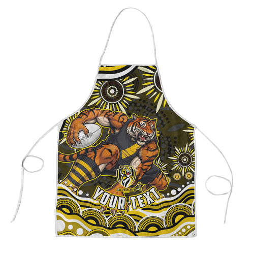 Personalized Richmond Tigers Apron Aboriginal Dot Art - Dreamtime Football Mascot