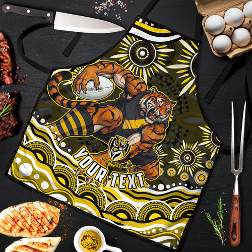 Personalized Richmond Tigers Apron Aboriginal Dot Art - Dreamtime Football Mascot