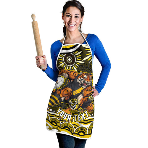 Personalized Richmond Tigers Apron Aboriginal Dot Art - Dreamtime Football Mascot