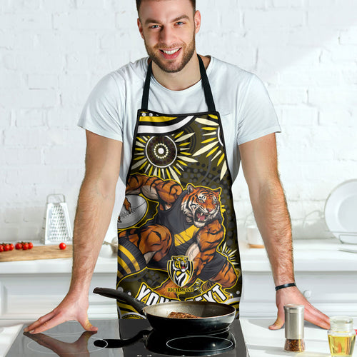 Personalized Richmond Tigers Apron Aboriginal Dot Art - Dreamtime Football Mascot