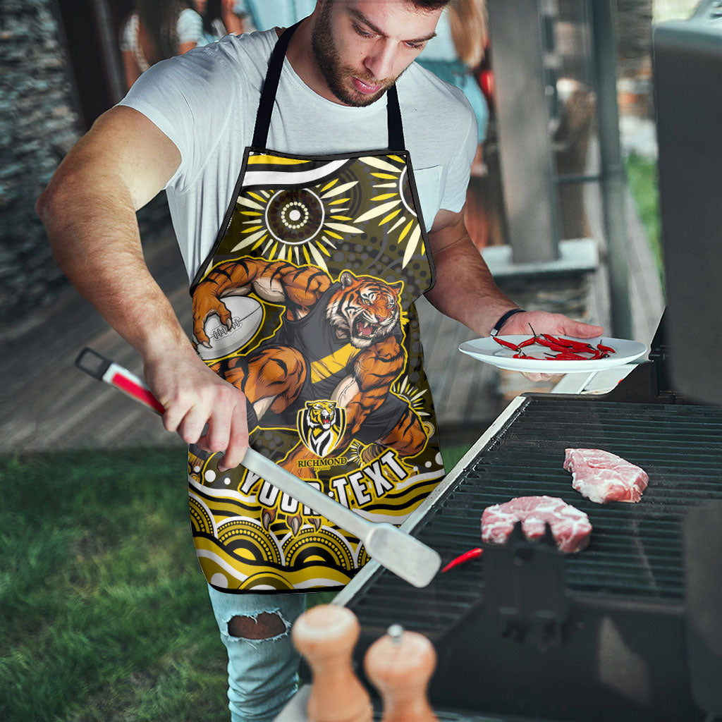 Personalized Richmond Tigers Apron Aboriginal Dot Art - Dreamtime Football Mascot