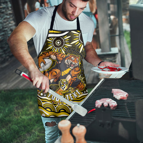 Personalized Richmond Tigers Apron Aboriginal Dot Art - Dreamtime Football Mascot