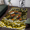 Personalized Richmond Tigers Area Rug Aboriginal Dot Art - Dreamtime Football Mascot
