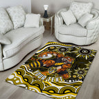 Personalized Richmond Tigers Area Rug Aboriginal Dot Art - Dreamtime Football Mascot