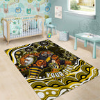 Personalized Richmond Tigers Area Rug Aboriginal Dot Art - Dreamtime Football Mascot