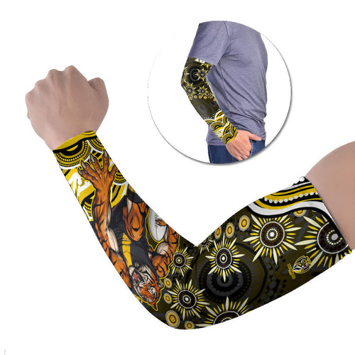 Personalized Richmond Tigers Arm Sleeves Aboriginal Dot Art - Dreamtime Football Mascot