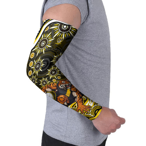 Personalized Richmond Tigers Arm Sleeves Aboriginal Dot Art - Dreamtime Football Mascot