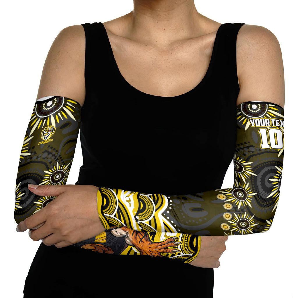 Personalized Richmond Tigers Arm Sleeves Aboriginal Dot Art - Dreamtime Football Mascot