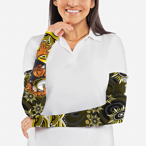 Personalized Richmond Tigers Arm Sleeves Aboriginal Dot Art - Dreamtime Football Mascot