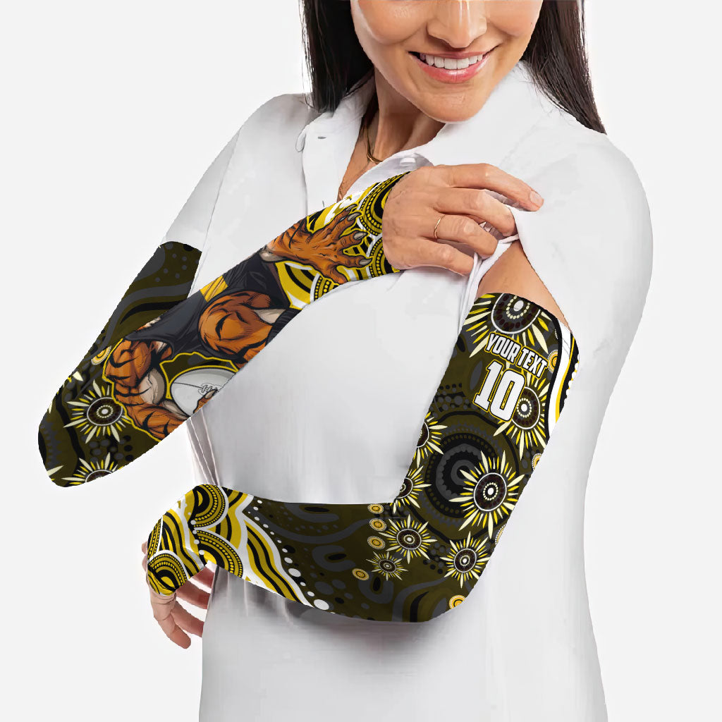 Personalized Richmond Tigers Arm Sleeves Aboriginal Dot Art - Dreamtime Football Mascot