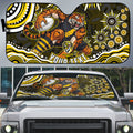 Personalized Richmond Tigers Auto Sun Shade Aboriginal Dot Art - Dreamtime Football Mascot