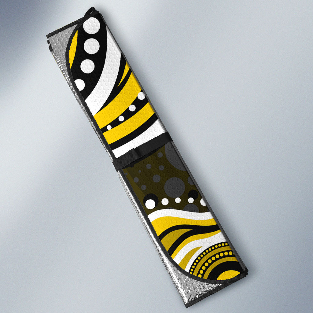 Personalized Richmond Tigers Auto Sun Shade Aboriginal Dot Art - Dreamtime Football Mascot