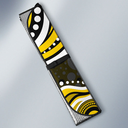 Personalized Richmond Tigers Auto Sun Shade Aboriginal Dot Art - Dreamtime Football Mascot