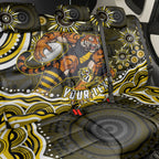 Personalized Richmond Tigers Back Car Seat Cover Aboriginal Dot Art - Dreamtime Football Mascot