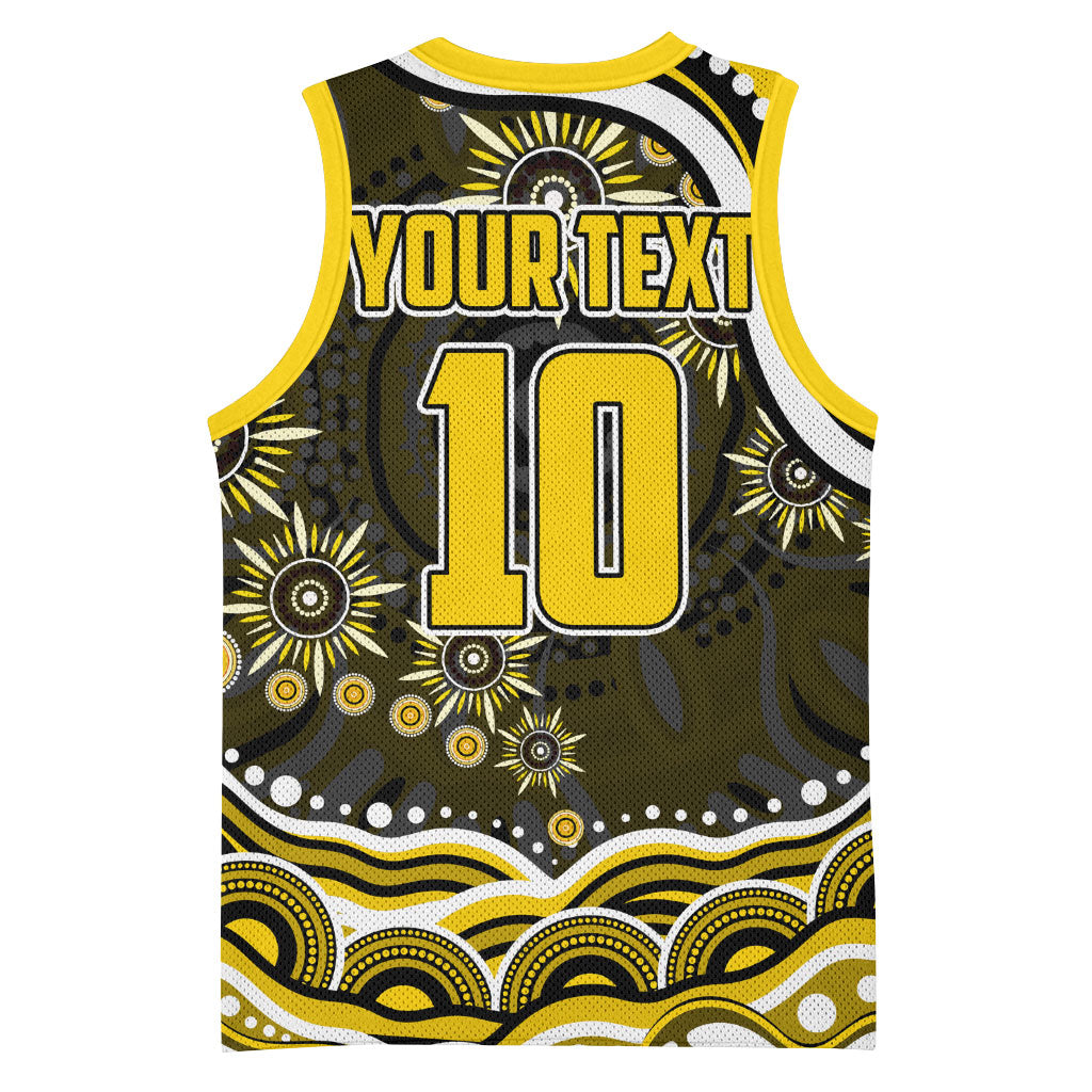 Personalized Richmond Tigers Basketball Jersey Aboriginal Dot Art - Dreamtime Football Mascot
