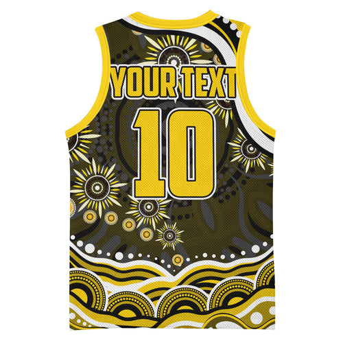 Personalized Richmond Tigers Basketball Jersey Aboriginal Dot Art - Dreamtime Football Mascot