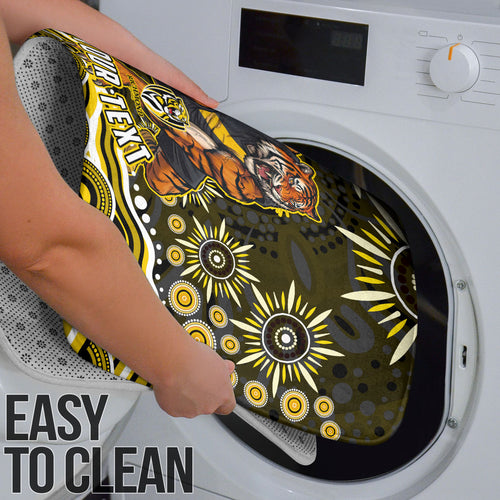 Personalized Richmond Tigers Bathroom Set Aboriginal Dot Art - Dreamtime Football Mascot