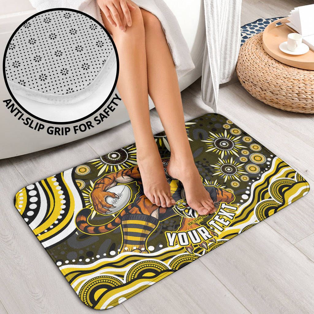Personalized Richmond Tigers Bathroom Set Aboriginal Dot Art - Dreamtime Football Mascot
