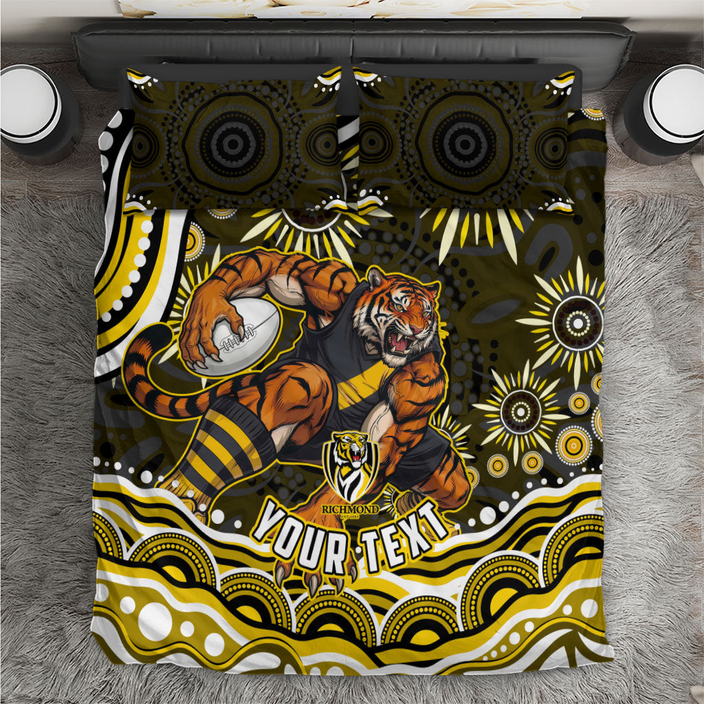 Personalized Richmond Tigers Bedding Set Aboriginal Dot Art - Dreamtime Football Mascot