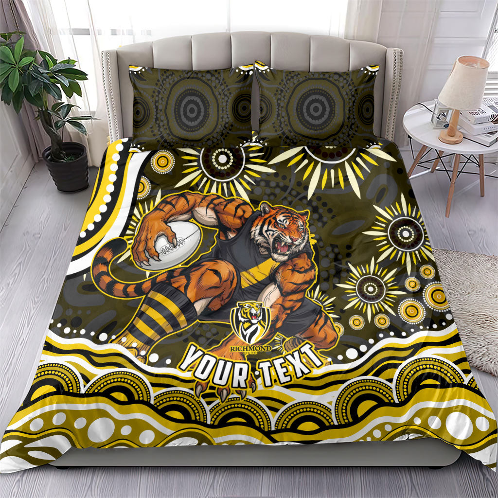 Personalized Richmond Tigers Bedding Set Aboriginal Dot Art - Dreamtime Football Mascot