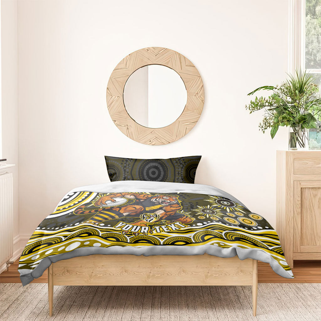 Personalized Richmond Tigers Bedding Set Aboriginal Dot Art - Dreamtime Football Mascot