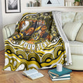 Personalized Richmond Tigers Blanket Aboriginal Dot Art - Dreamtime Football Mascot