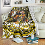 Personalized Richmond Tigers Blanket Aboriginal Dot Art - Dreamtime Football Mascot