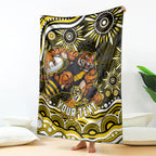 Personalized Richmond Tigers Blanket Aboriginal Dot Art - Dreamtime Football Mascot