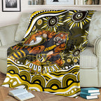 Personalized Richmond Tigers Blanket Aboriginal Dot Art - Dreamtime Football Mascot