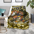 Personalized Richmond Tigers Blanket Aboriginal Dot Art - Dreamtime Football Mascot