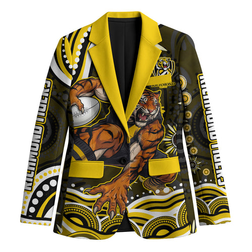 Personalized Richmond Tigers Blazer Aboriginal Dot Art - Dreamtime Football Mascot