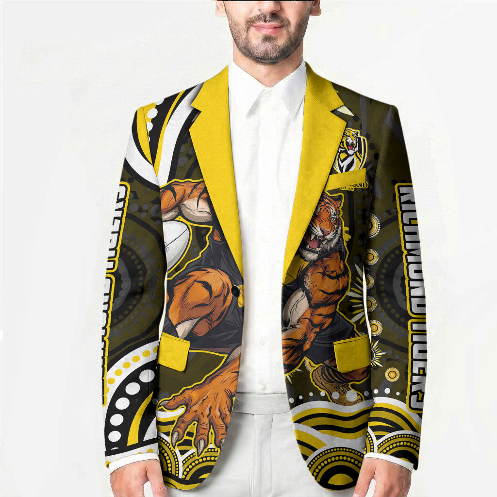 Personalized Richmond Tigers Blazer Aboriginal Dot Art - Dreamtime Football Mascot