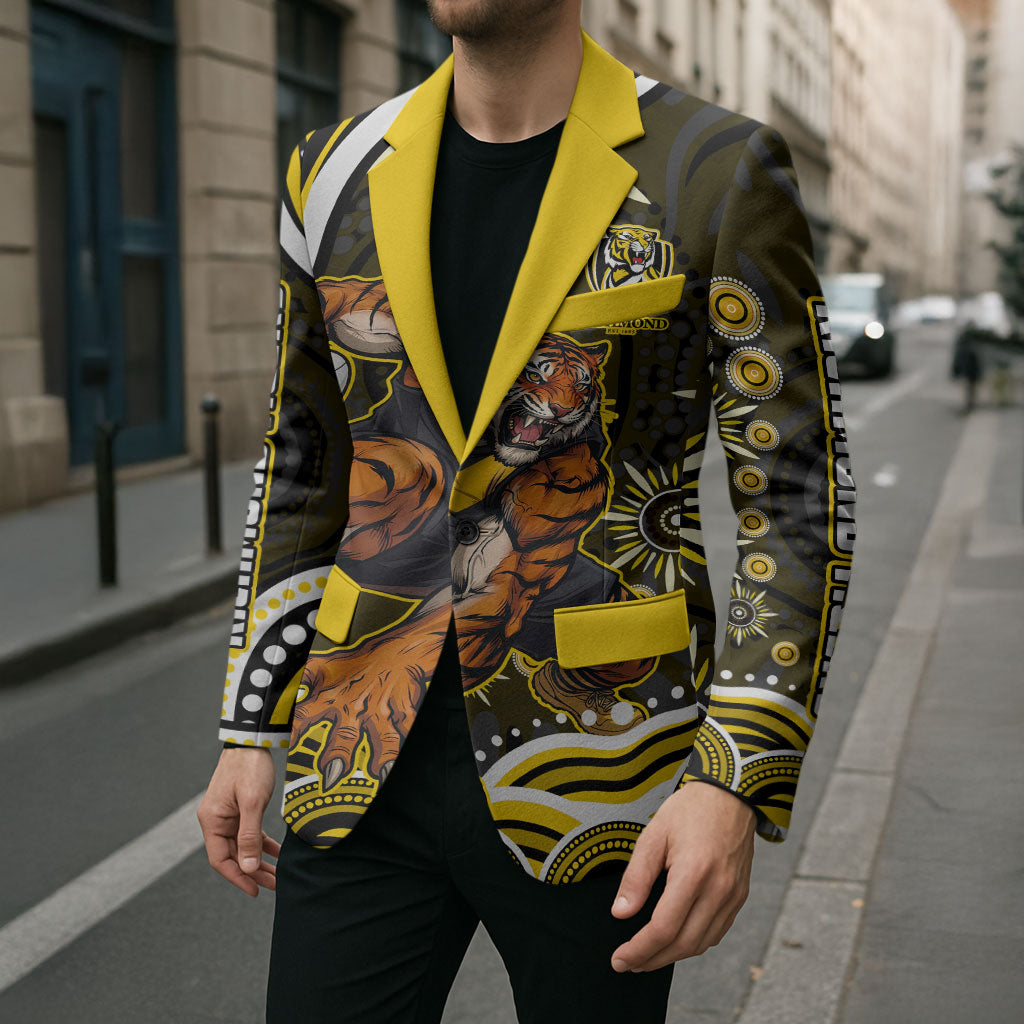 Personalized Richmond Tigers Blazer Aboriginal Dot Art - Dreamtime Football Mascot